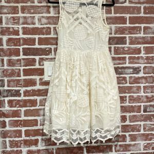 Anthropologie Cream Mini Dress